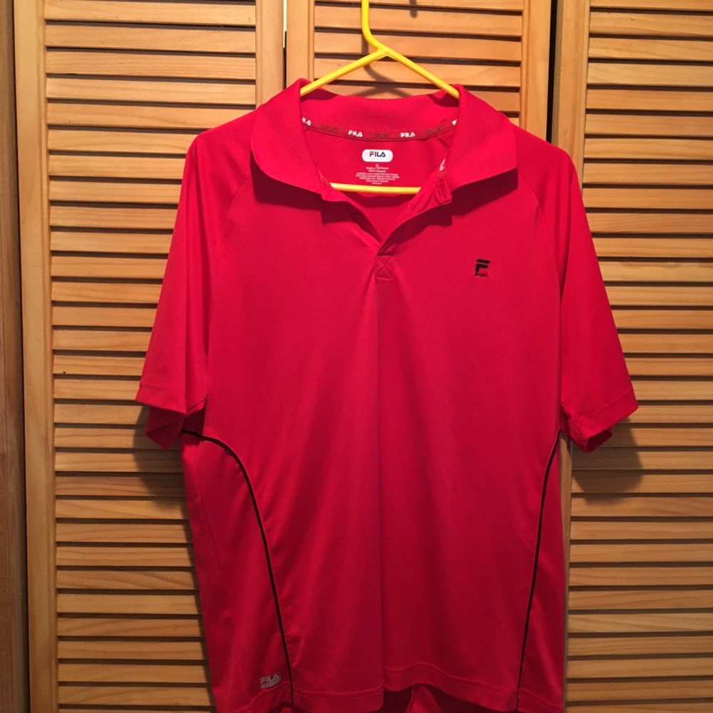 Men’s Red Fila Athletic Polo Shirt